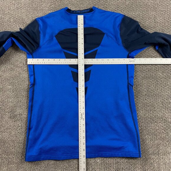 Nike Pro Combat Shirt Men's Large Hyperwarm Shield Fitted Long Sleeve Blue - Picture 9 of 14